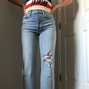 RE/DONE comfort stretch high rise stove pipe jeans